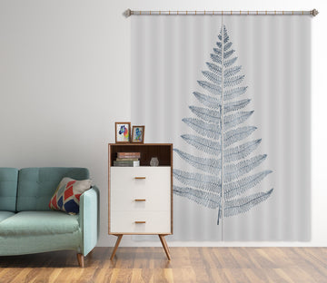 3D White Leaves 1018 Boris Draschoff Curtain Curtains Drapes