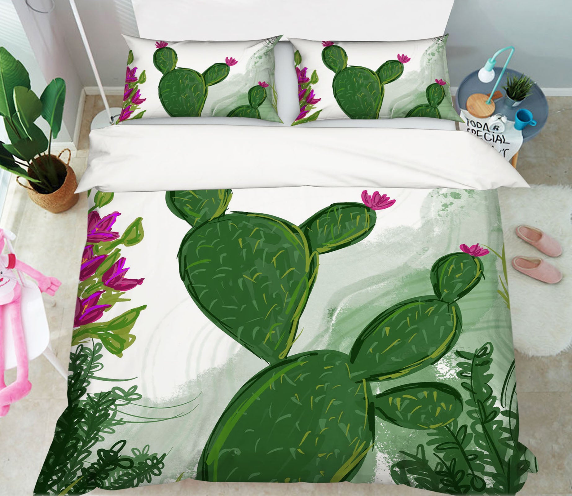 3D Green Cactus 3026 Jacqueline Reynoso Bedding Bed Pillowcases Quilt Cover Duvet Cover