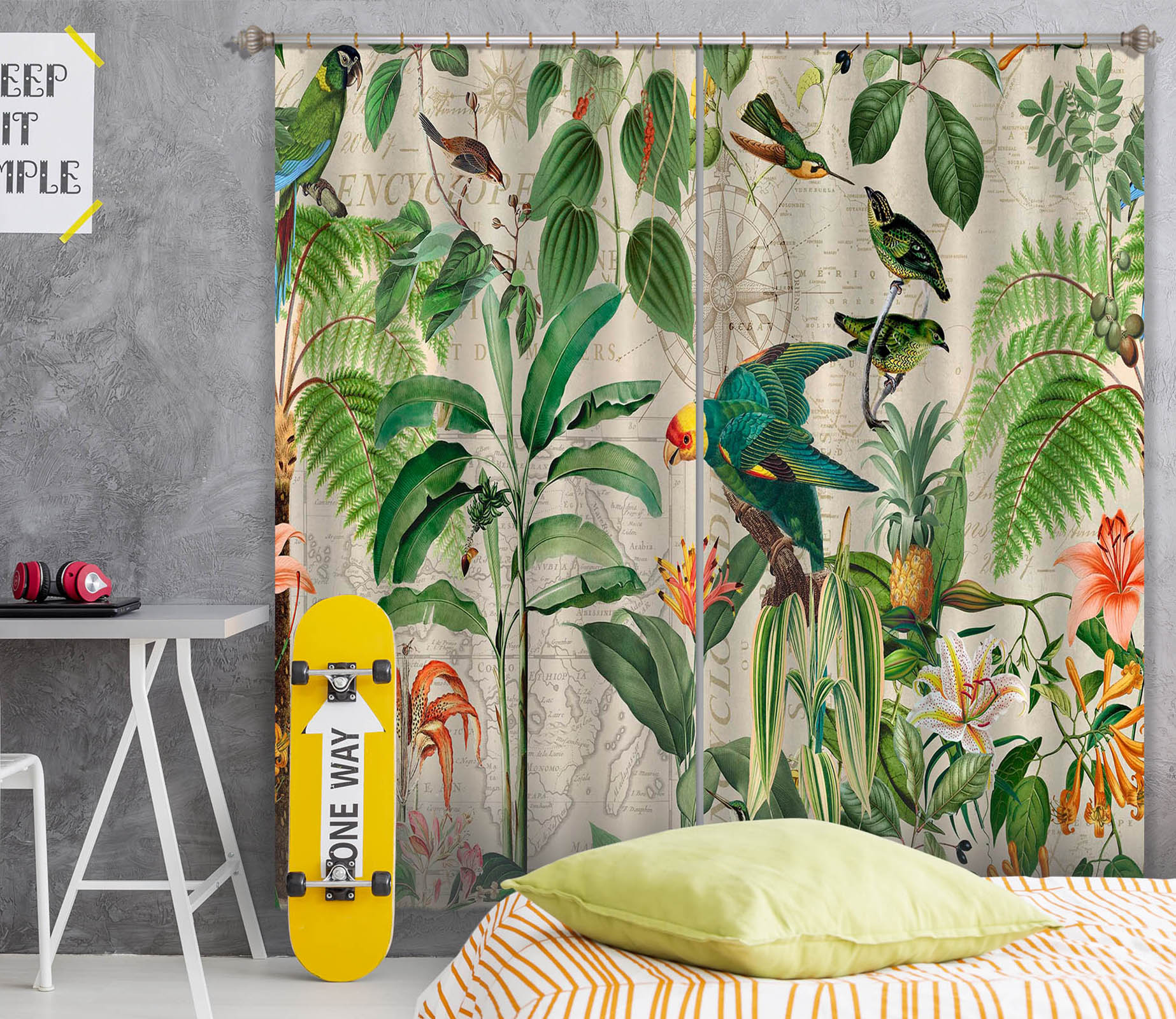 3D Kingdom Of Birds 073 Andrea haase Curtain Curtains Drapes