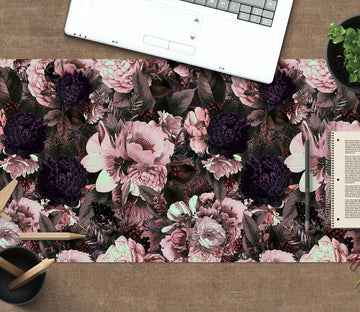 3D Dark Flowers Pattern 120206 Uta Naumann Desk Mat
