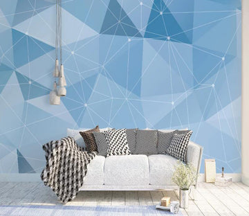 3D Blue Geometric Connection 995 Wall Murals