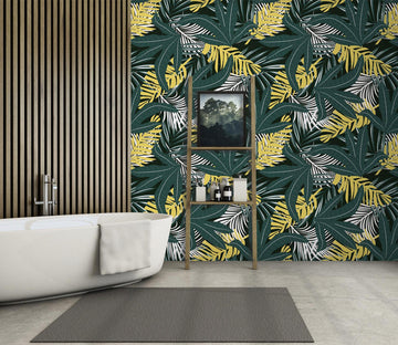 3D Green Long Leaf 66 Wall Murals