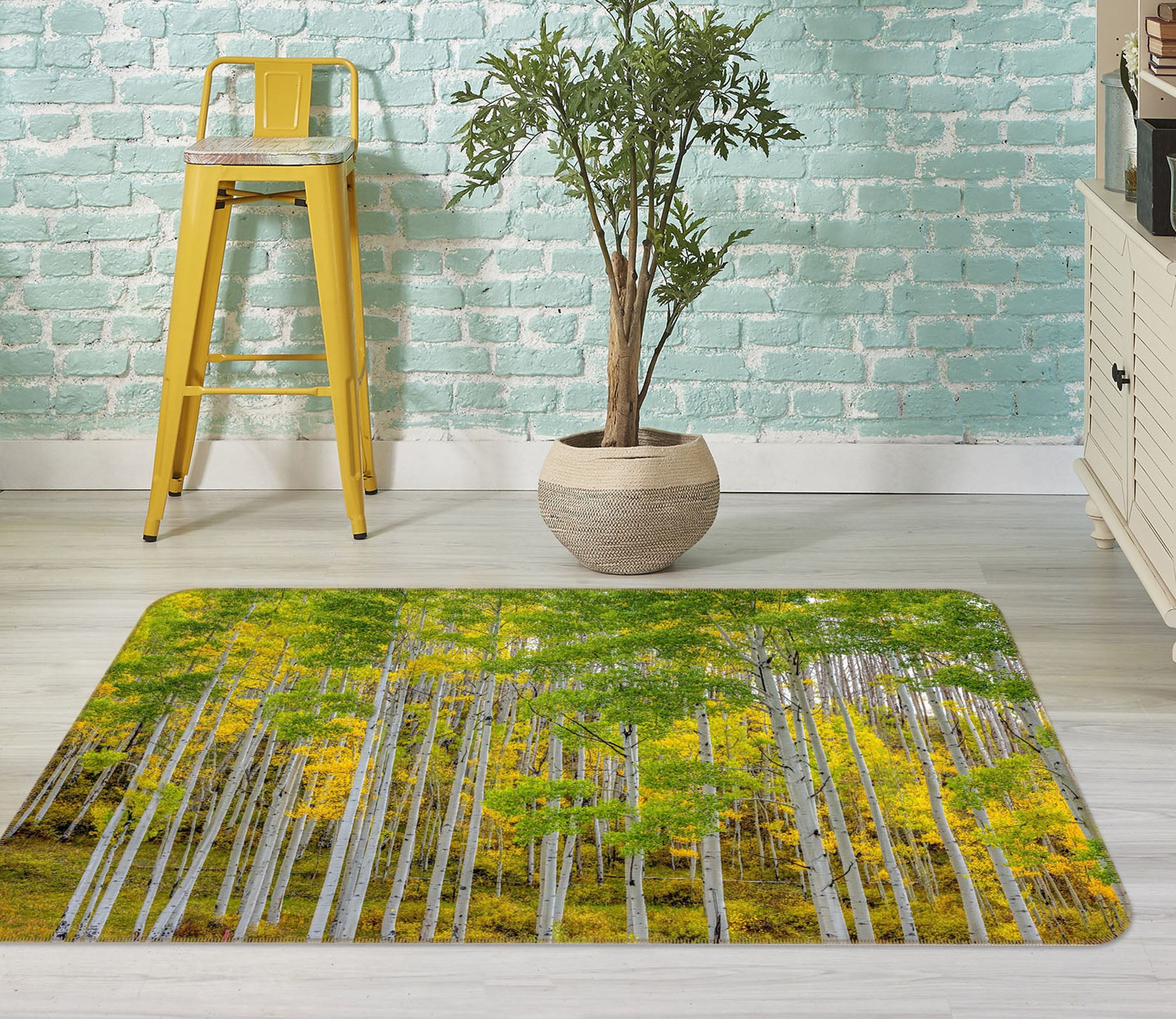 3D Autumn Forest 1158 Marco Carmassi Rug Non Slip Rug Mat