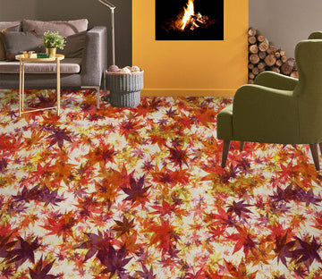 3D Red And Purple Leaves 221 Floor Mural  Wallpaper Murals Rug & Mat Print Epoxy waterproof bath floor