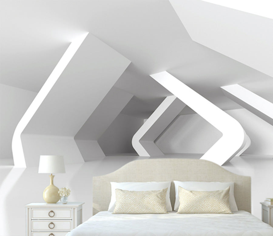 3D White Building WG246 Wall Murals