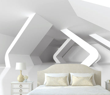 3D White Building WG246 Wall Murals