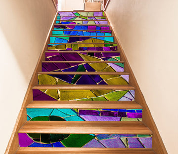3D Stained Glass Stitching 473 Stair Risers