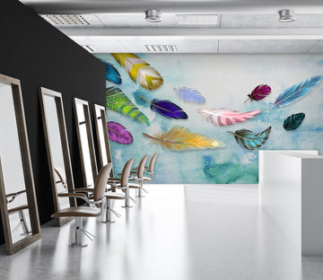 3D Colored Feathers 372 Wall Murals