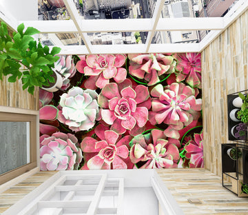 3D Pink Succulent Lotus 486 Floor Mural  Wallpaper Murals Rug & Mat Print Epoxy waterproof bath floor