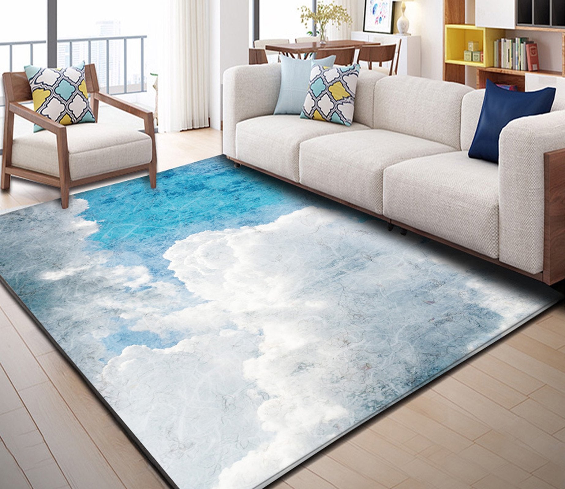 3D Blue Inkjet WG168 Non Slip Rug Mat Mat AJ Creativity Home 
