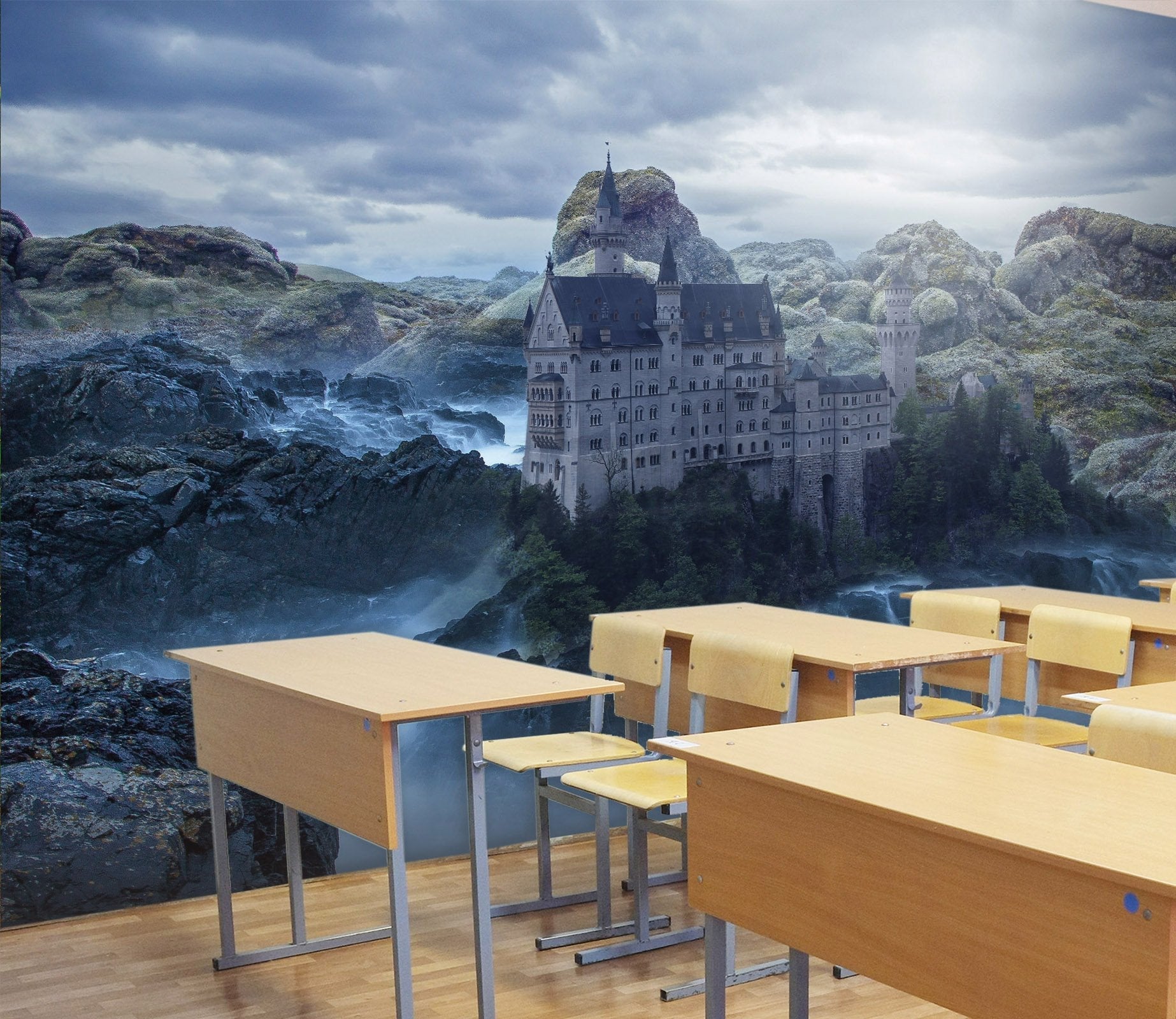 3D castle between the rocks 20 Wall Murals Wallpaper AJ Wallpaper 2 
