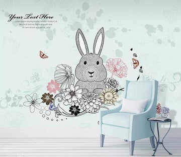 3D Little Grey Rabbit 471 Wall Murals Wallpaper AJ Wallpaper 2 