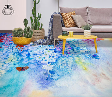 3D Blue Flower Bunch 1229 Floor Mural  Wallpaper Murals Self-Adhesive Removable Print Epoxy