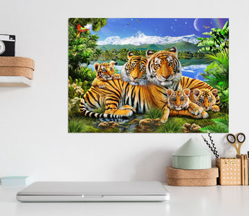 3D Loving Tigers 012 Adrian Chesterman Wall Sticker