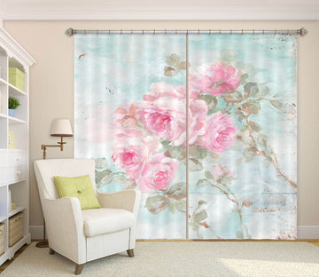 3D Pink Flower 1009 Debi Coules Curtain Curtains Drapes