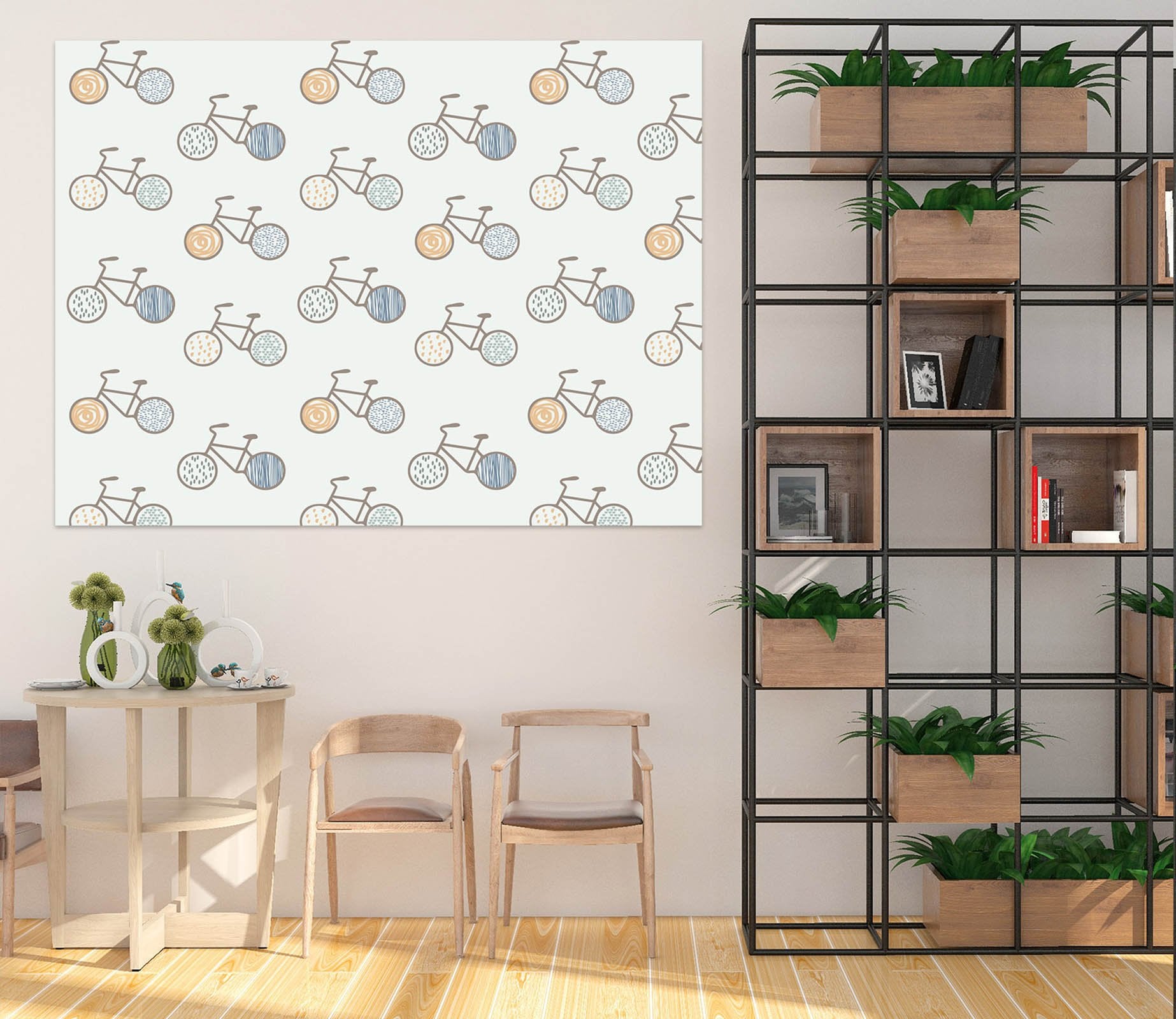 3D Bike Pattern 001 Jillian Helvey Wall Sticker Wallpaper AJ Wallpaper 2 