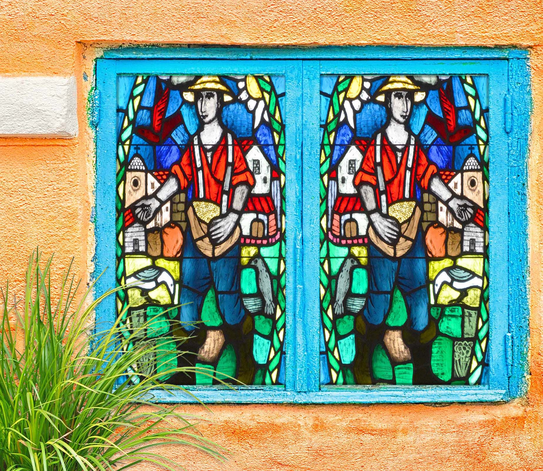 3D Planting Seeds 170 Window Film Print Sticker Cling Stained Glass UV Block