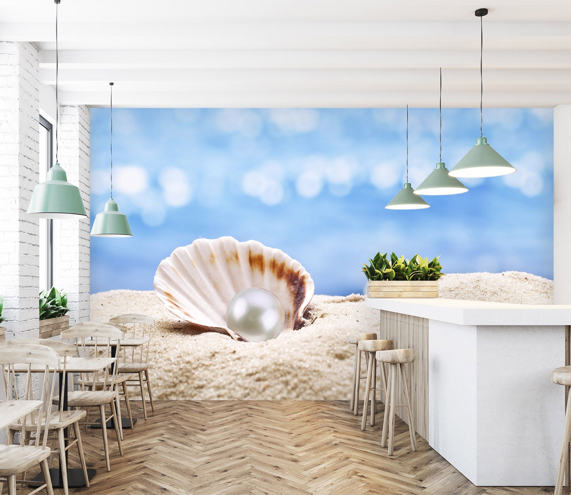 3D Beach Pearl 2015 Wall Murals