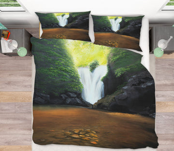 3D Grotto Flowing Water 1753 Marina Zotova Bedding Bed Pillowcases Quilt