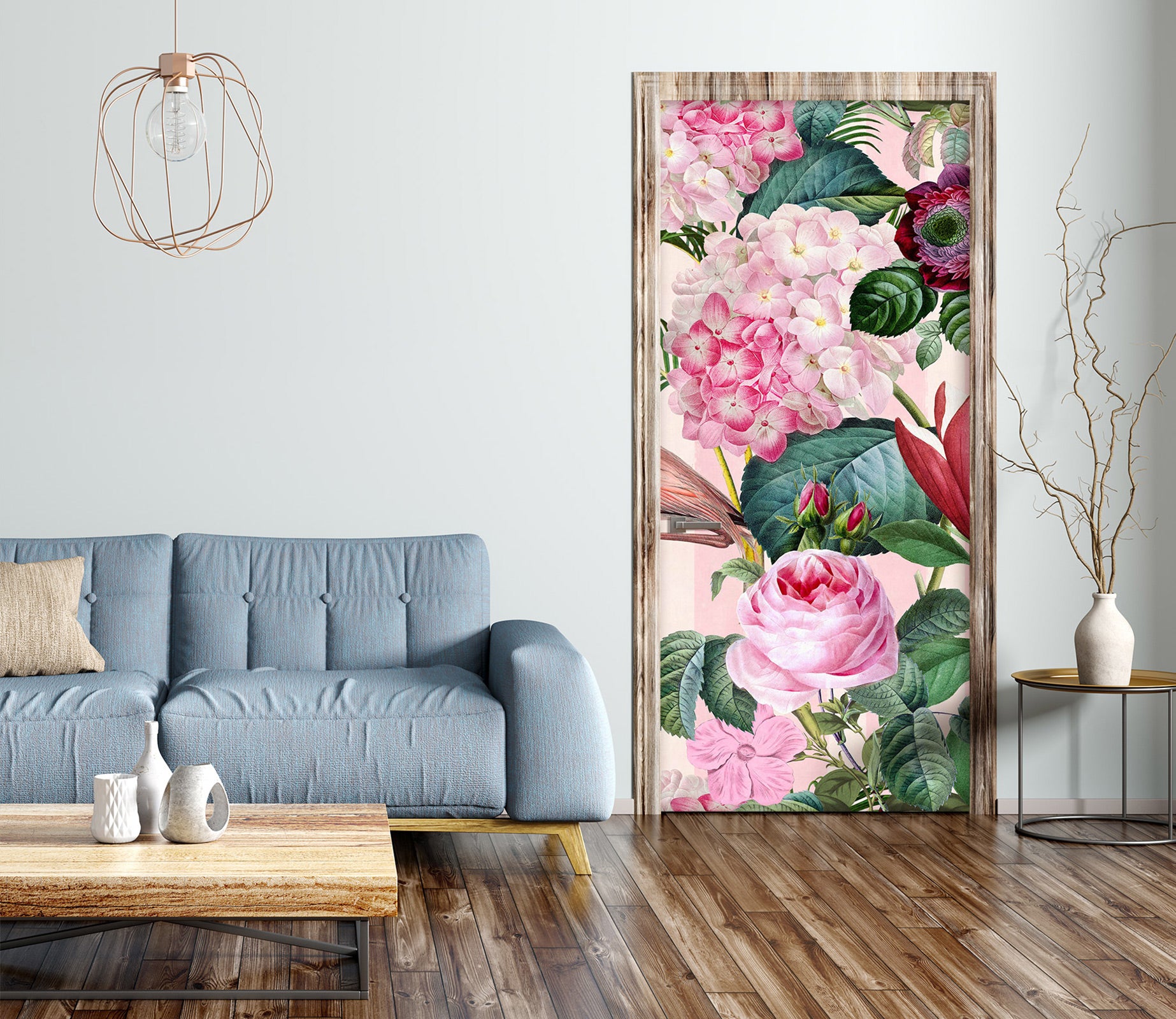 3D Pink Flower Clump 118128 Andrea Haase Door Mural