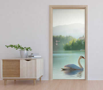 3D Swan Lake 11468 Marco Carmassi Door Mural