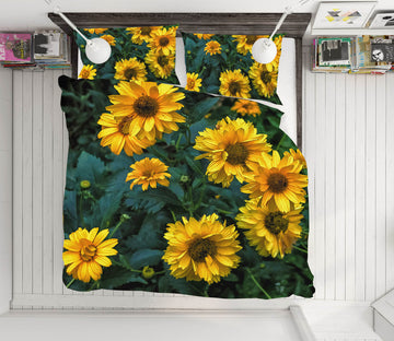 3D Yellow Sunflower 1036 Jerry LoFaro bedding Bed Pillowcases Quilt