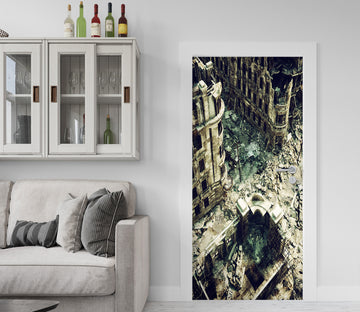 3D Abandoned Building 076 Door Mural