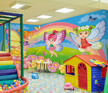 3D Rainbow Butterfly Elf 1434 Indoor Play Centres Wall Murals