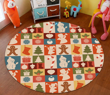 3D Palace Christmas Pattern 078 Round Non Slip Rug Mat Mat AJ Creativity Home 