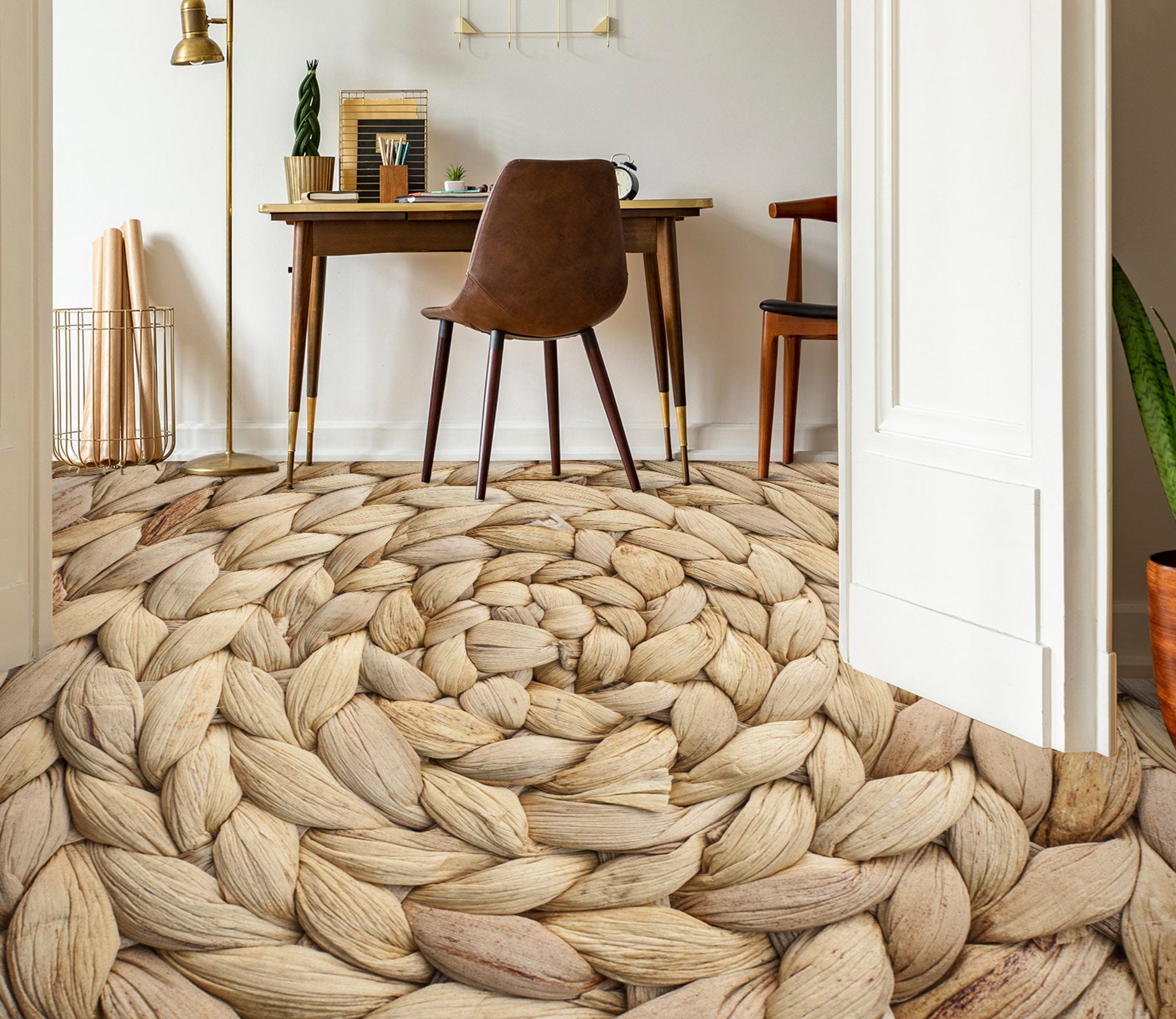 3D Hemp Rope Weaving 1332 Floor Mural  Wallpaper Murals Self-Adhesive Removable Print Epoxy