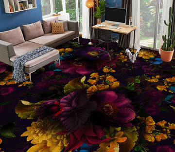 3D Dark Flowers 10011 Uta Naumann Floor Mural  Wallpaper Murals Self-Adhesive Removable Print Epoxy