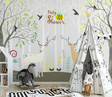 3D Forest Elk WC20 Wall Murals Wallpaper AJ Wallpaper 2 