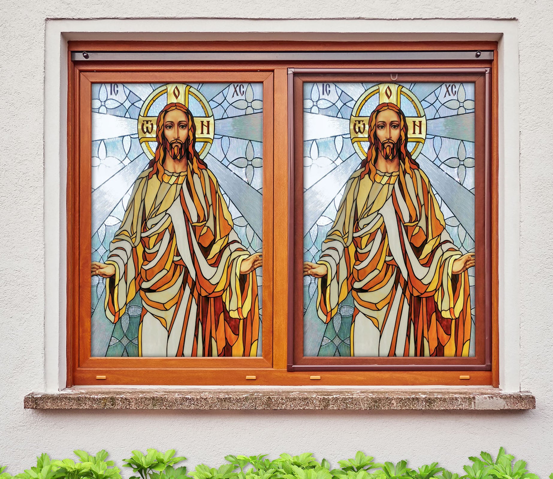 3D Holy Father 246 Window Film Print Sticker Cling Stained Glass UV Block