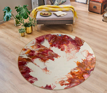 3D Red Brown Pattern 40006 Valerie Latrice Rug Round Non Slip Rug Mat