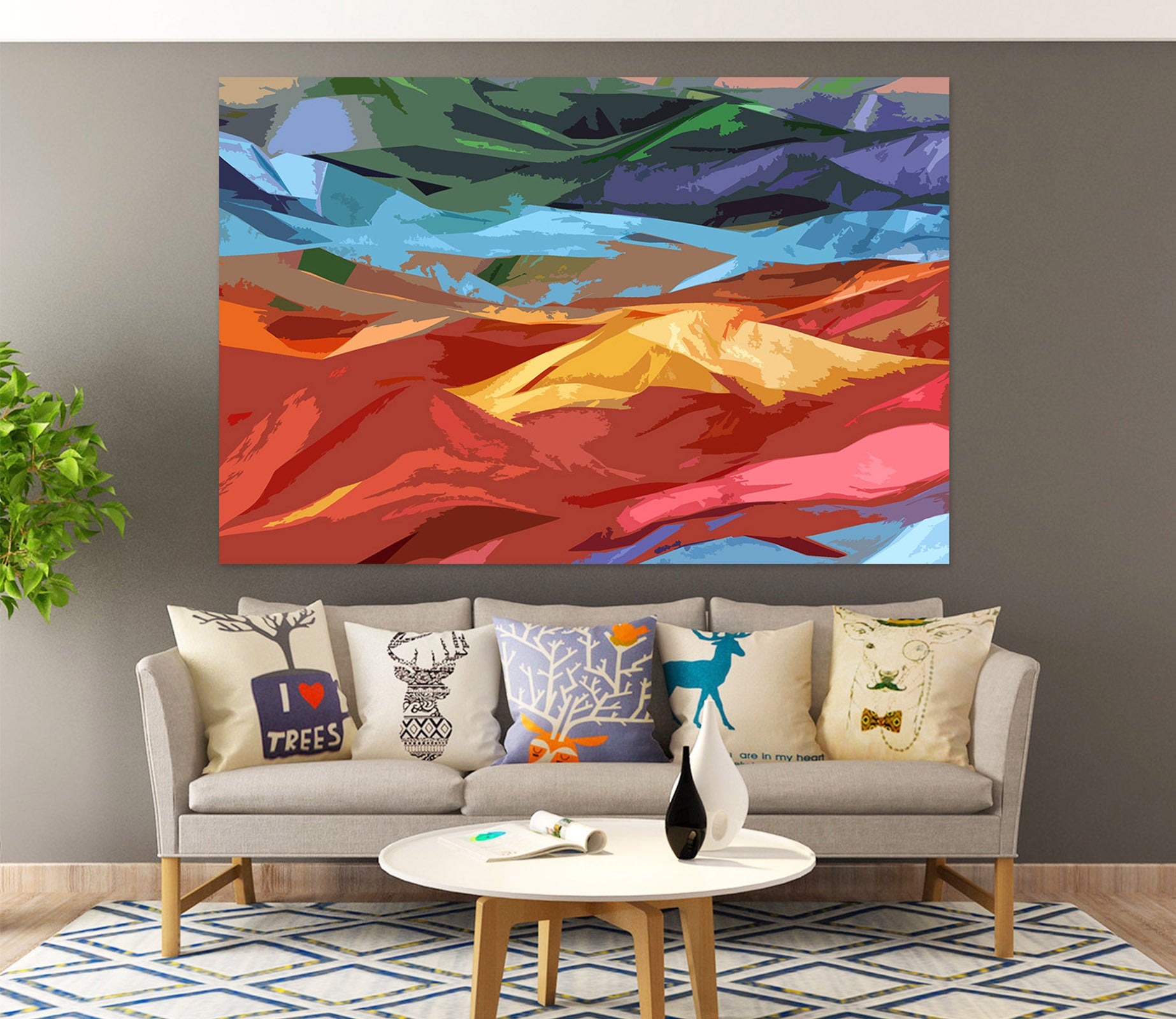 3D Colored Mountains Final 71106 Shandra Smith Wall Sticker
