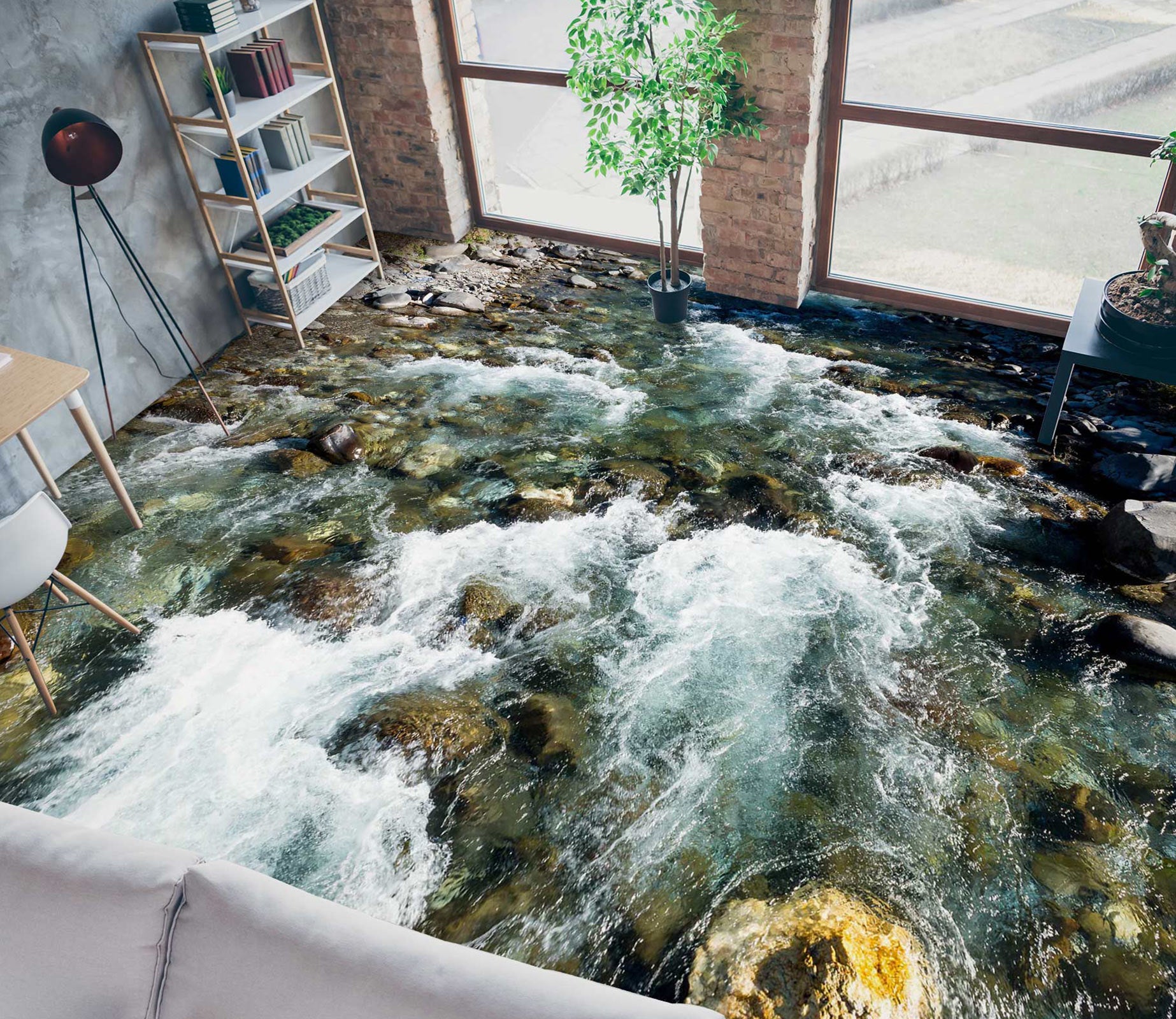 3D Fierce Creek Waves 669 Floor Mural  Wallpaper Murals Rug & Mat Print Epoxy waterproof bath floor