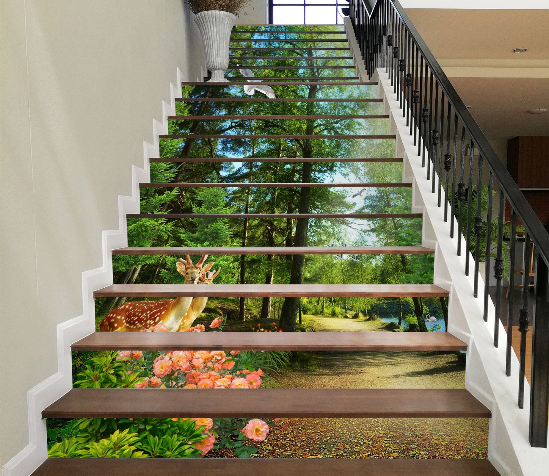 3D Deer In The Woods 047 Stair Risers