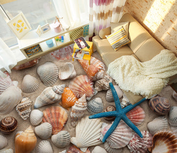 3D Skinny Blue Starfish 522 Floor Mural  Wallpaper Murals Rug & Mat Print Epoxy waterproof bath floor
