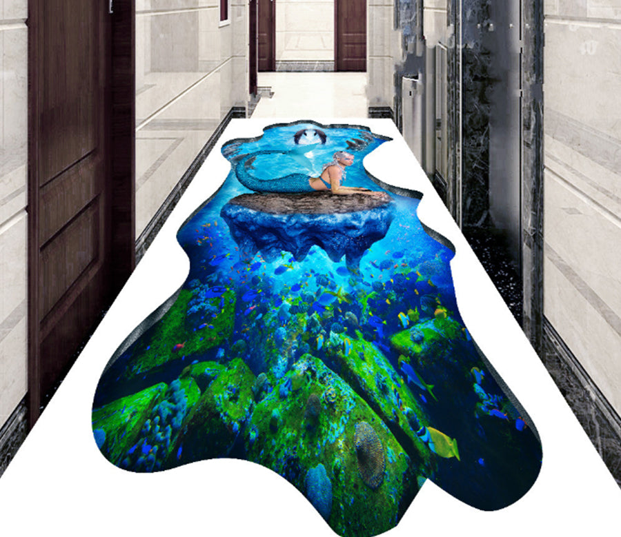 3D Mysterious Mermaid 491 Floor Mural  Wallpaper Murals Rug & Mat Print Epoxy waterproof bath floor
