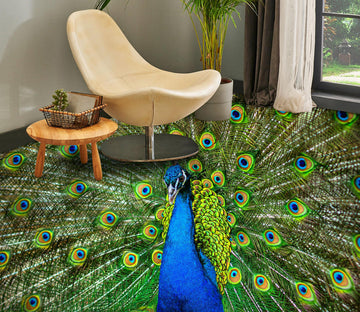 3D Haughty Peacock 1135 Floor Mural  Wallpaper Murals Self-Adhesive Removable Print Epoxy