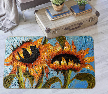 3D Serenity Sunflowers 1014 Dena Tollefson Rug Non Slip Rug Mat