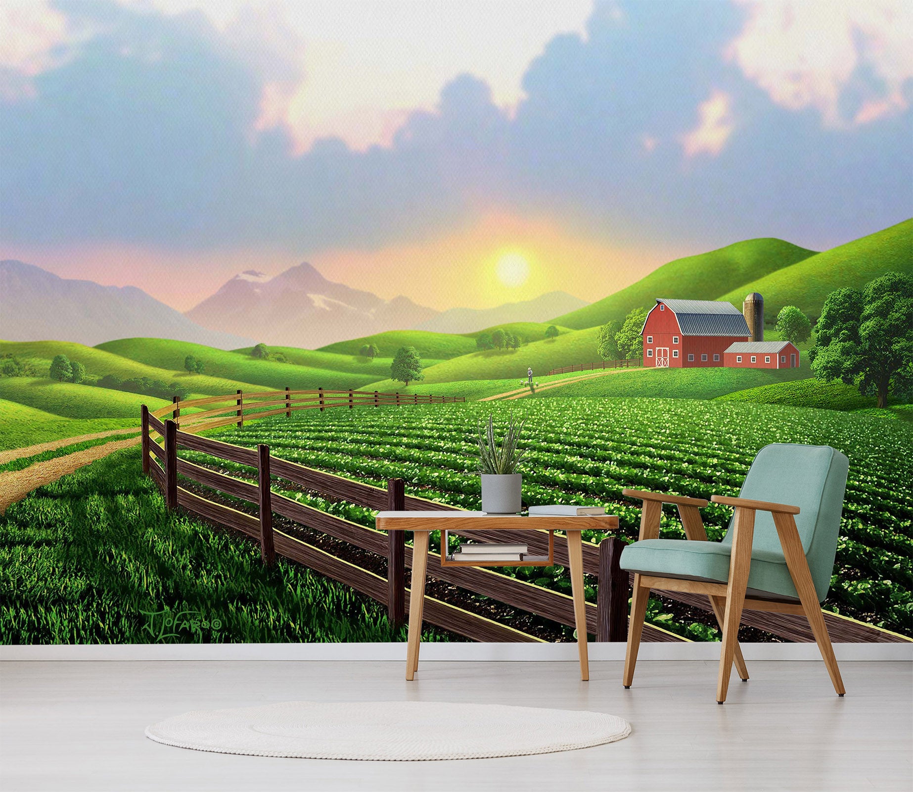 3D Farm 105 Jerry LoFaro Wall Mural Wall Murals