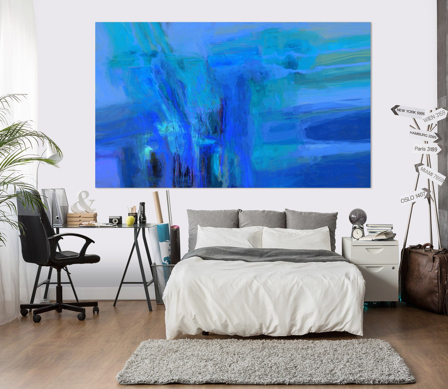 3D Blue Graffiti 021 Michael Tienhaara Wall Sticker