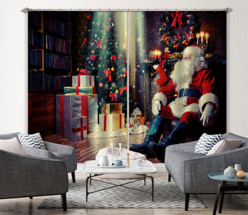 3D Santa Gift 53066 Christmas Curtains Drapes Xmas