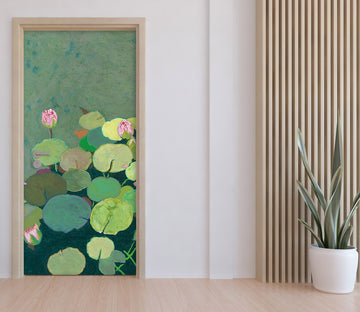3D Pink Lotus Leaf 93220 Allan P. Friedlander Door Mural