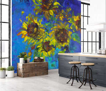 3D Painting Sunflower Vase 3120 Debi Coules Wall Mural Wall Murals