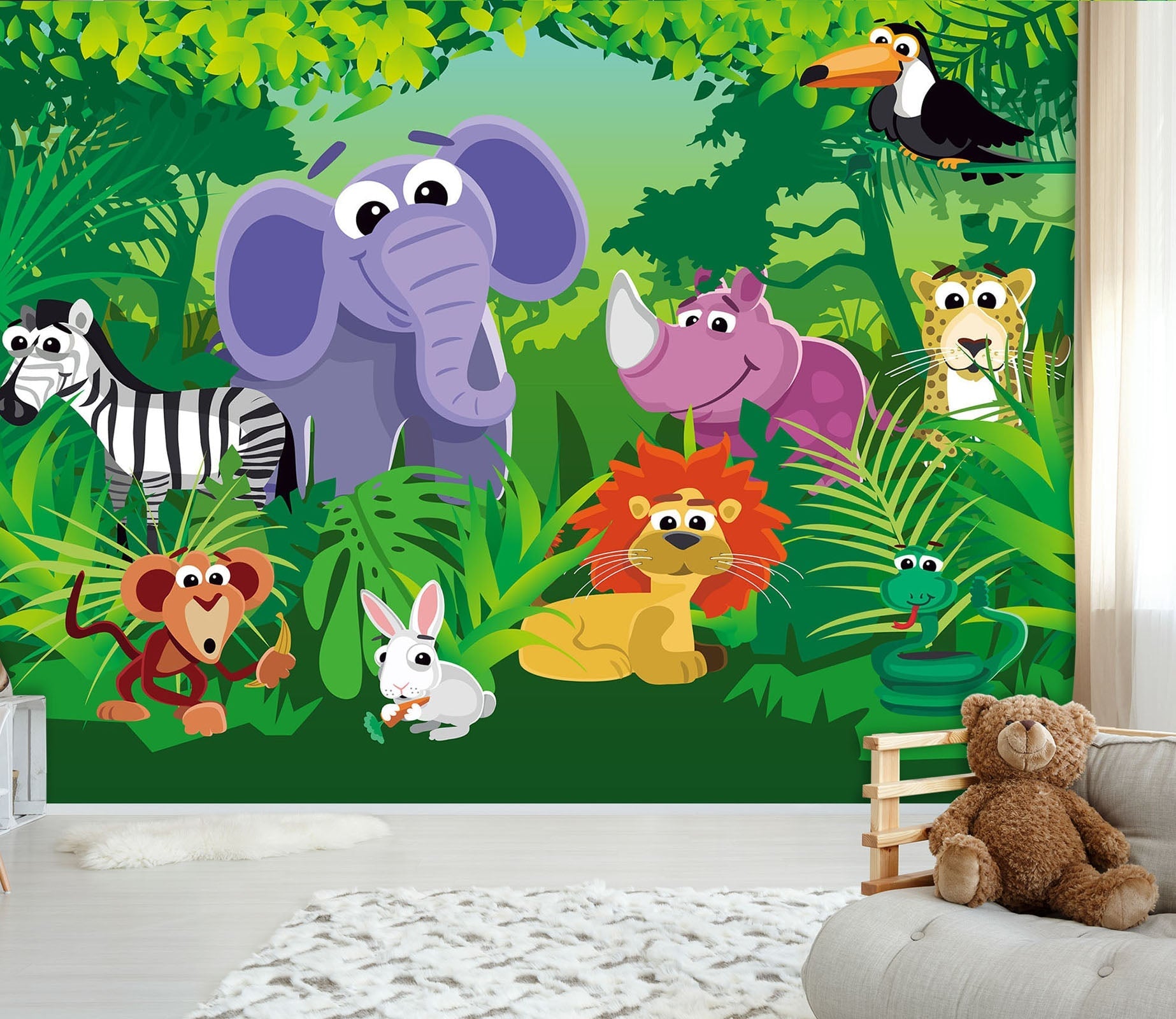 3D Cartoon Animal Forest 049 Wall Murals Wallpaper AJ Wallpaper 2 