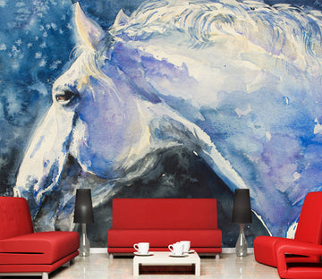 3D White Horse WG248 Wall Murals