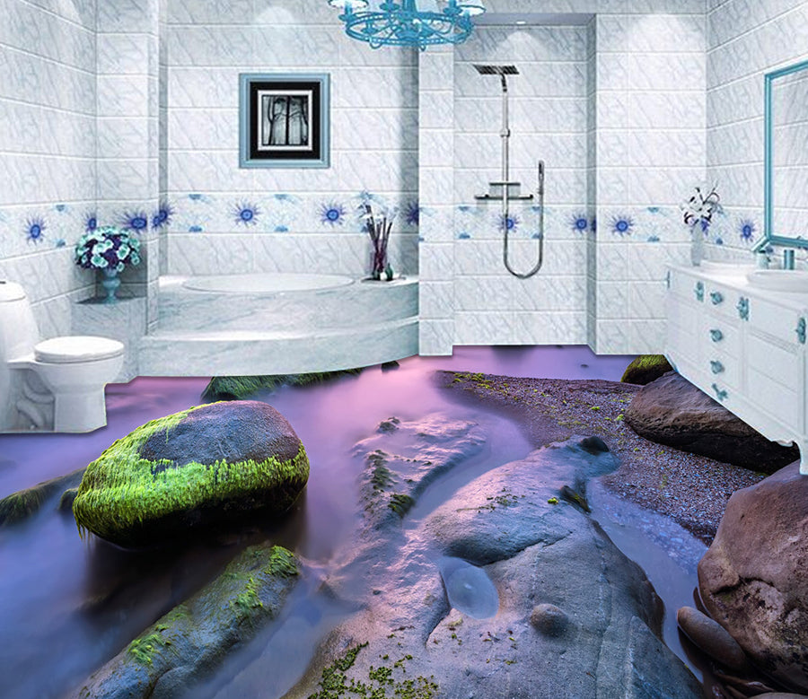 3D Purple Island 519 Floor Mural  Wallpaper Murals Rug & Mat Print Epoxy waterproof bath floor