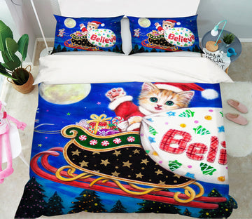 3D Christmas Cat 5815 Kayomi Harai Bedding Bed Pillowcases Quilt Cover Duvet Cover